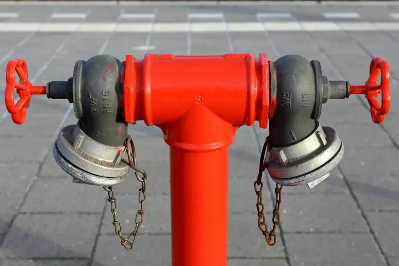 Fire hydrant pillar with twin landing valves